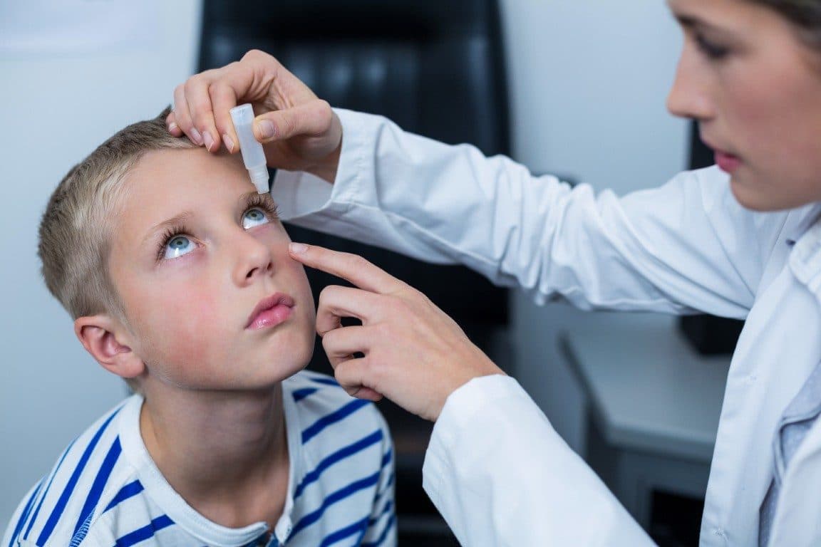 eye drop application to child