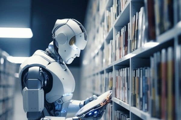 robot working as librarian