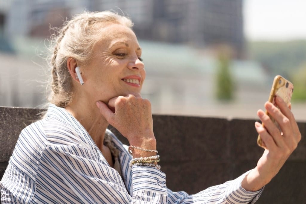 woman with smartphone